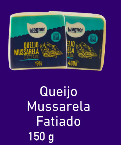 Queijo Mussarela fatiado Wagner 100x150g
