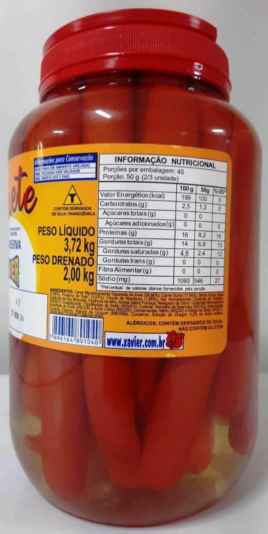 Salsicha em Conserva 2kg Xavier