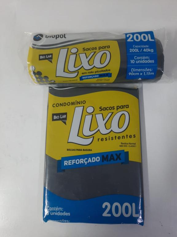 Saco Lixo Almofada Preto 200L - Biopol