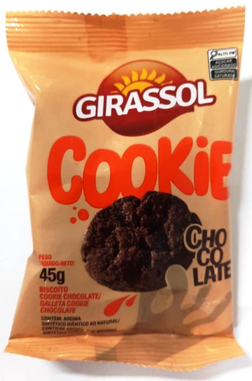 Biscoito Cookie Chocolate 100x45g Girassol