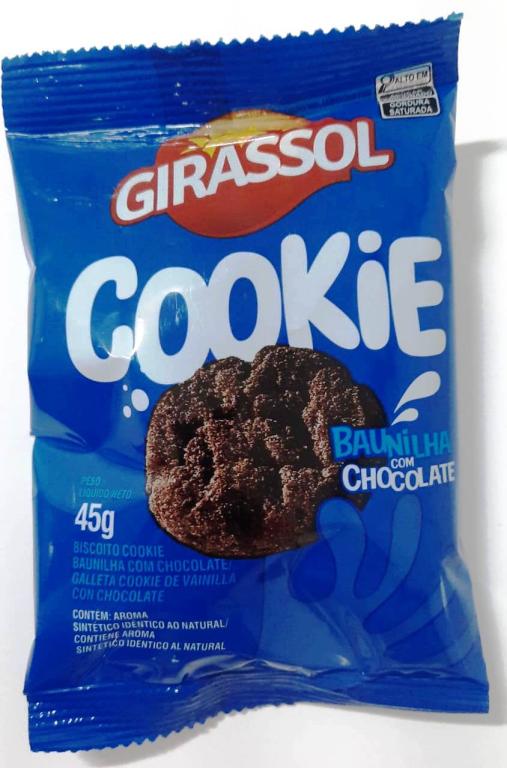 Biscoito Cookie Baunilha e Chocolate 100x45g Girassol