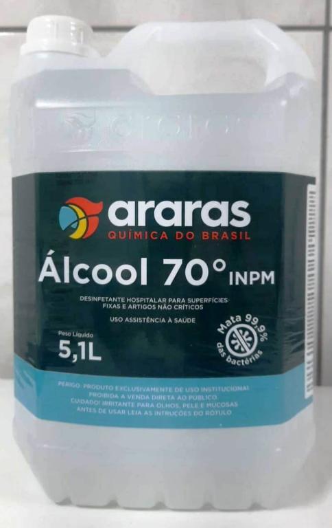 Alcool 70 INPM 4x5L Araras