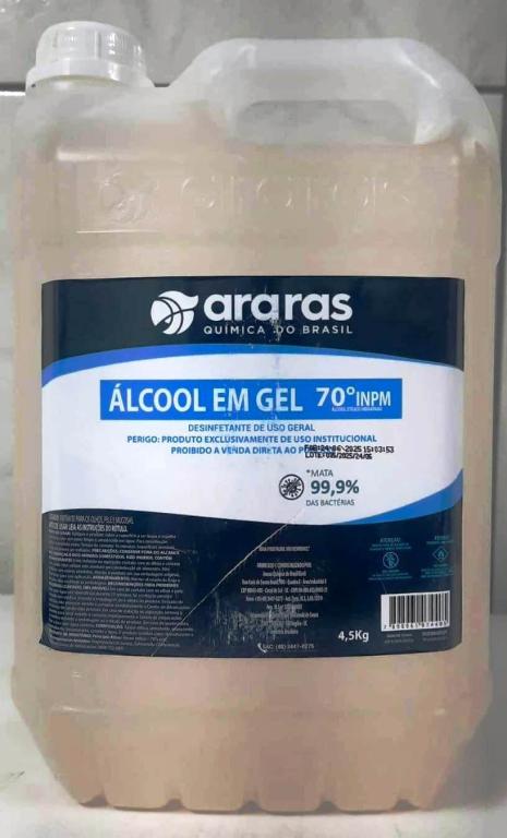 Alcool 70 INPM 4X5L Gel Araras