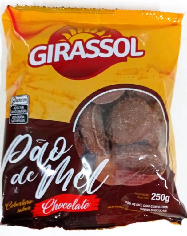 Pao de Mel cobertura Chocolate 24x250g Girassol