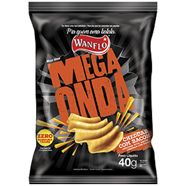 Batata Mega Onda Cheddar com Bacon Wanflo 25x40g