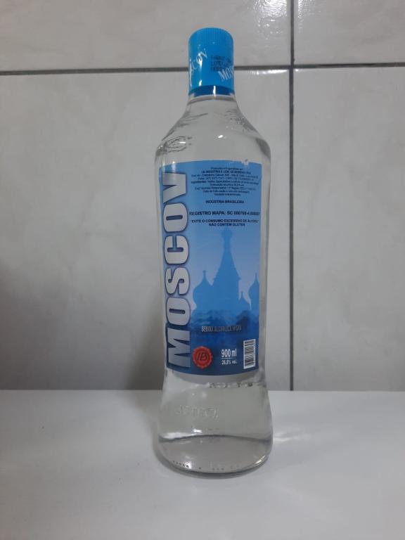 Vodka Moscovia 6x900ml Vidro Tampa Azul Peroba