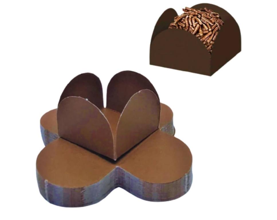 PORTA BOMBOM DAFESTA LISO MARROM C/50UN