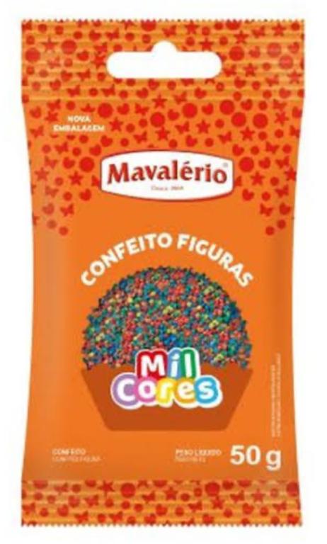 CONFEITO FIGURA MIL CORES MINI CONFETE 50G