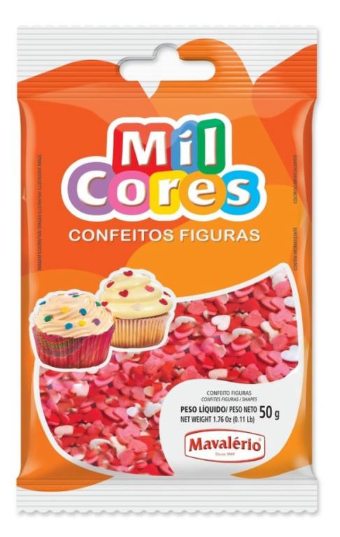 CONFEITO FIGURA MIL CORES CORACAO 50G