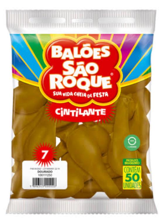 BALAO SAO ROQUE N°7 CINTILANTE DOURADO C/50UN