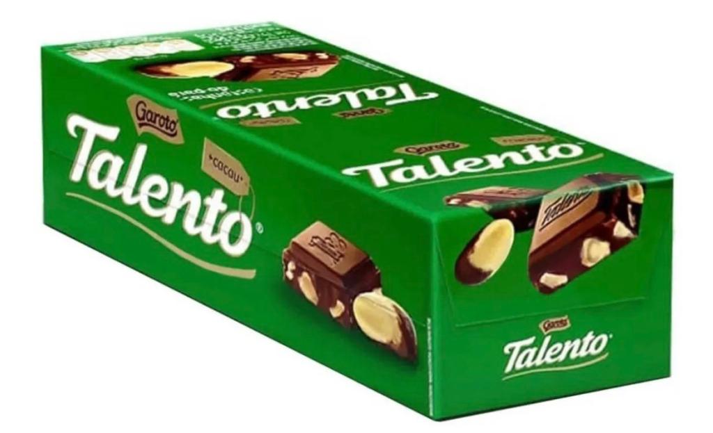 BARRA TALENTO CHOC. AO LEITE CASTANHA DO PARA DP/15X25G