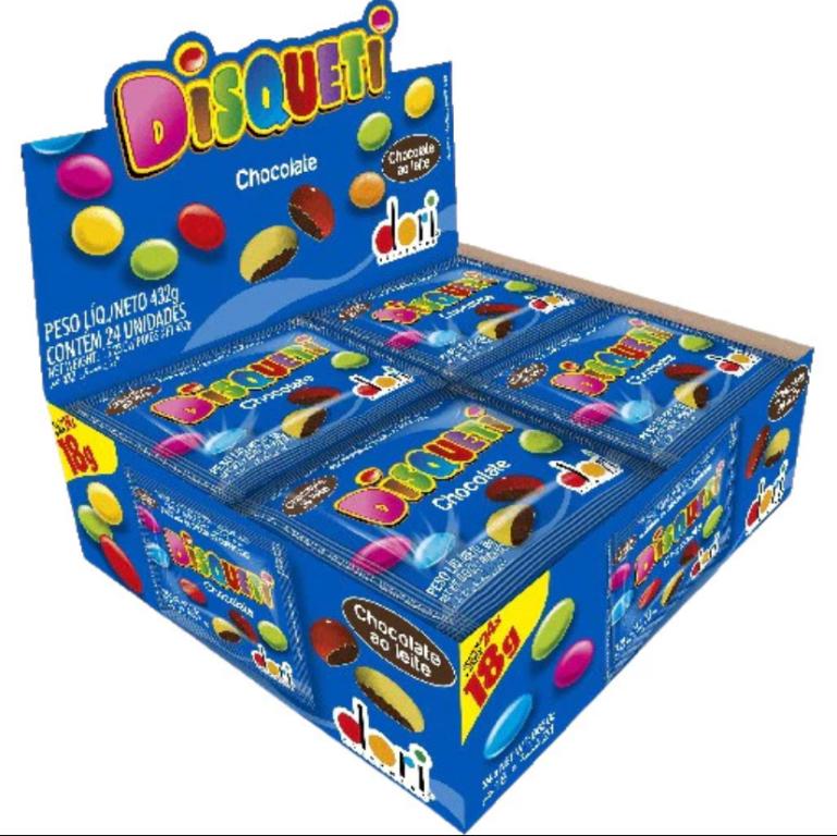 CONFEITO DISQUETI CHOCOLATE 24X18G