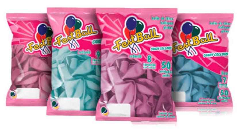 BALAO LISO RED. FESTBALL N°5 AZUL CANDY C/50UN