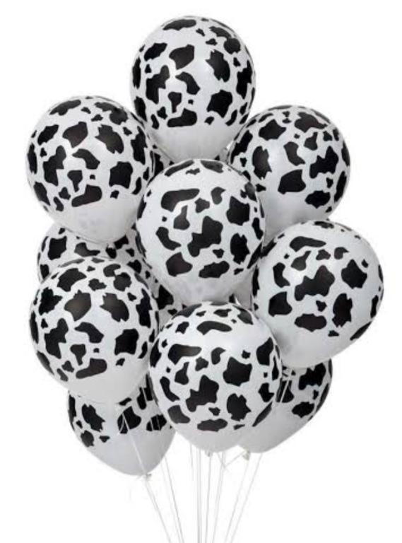 BALAO FANTASIA FESTBALL N°9 VACA BCO/PTO C/25UN