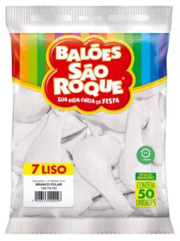 BALAO SAO ROQUE N°7 BRANCO POLAR C/50UN