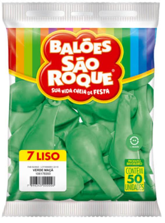 BALAO SAO ROQUE N°7 VERDE MACA C/50UN
