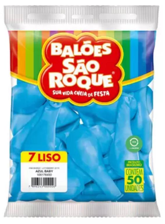BALAO SAO ROQUE N°7 AZUL BABY C/50UN