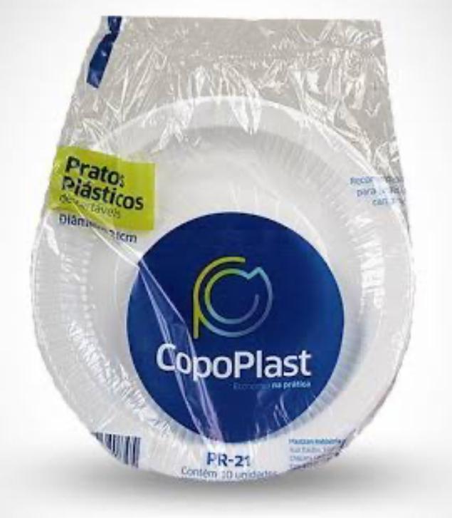 PRATO PLAST. COPOPLAST BRANCO PR-21CM RASO C/10UN