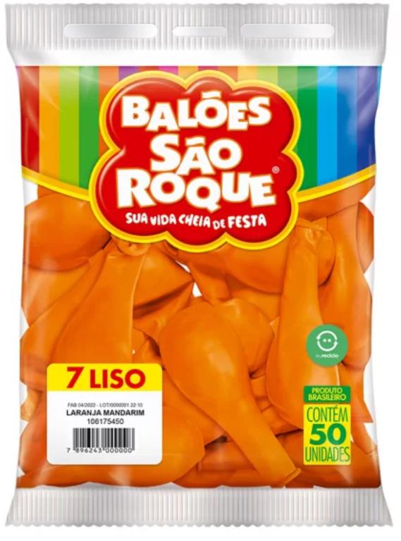 BALAO SAO ROQUE N°7 LARANJA C/50UN