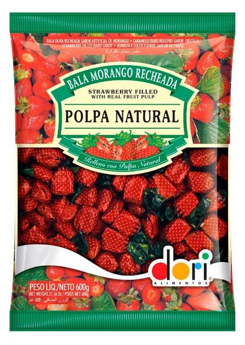 BALA DORI MORANGO RECHEADA 600GR