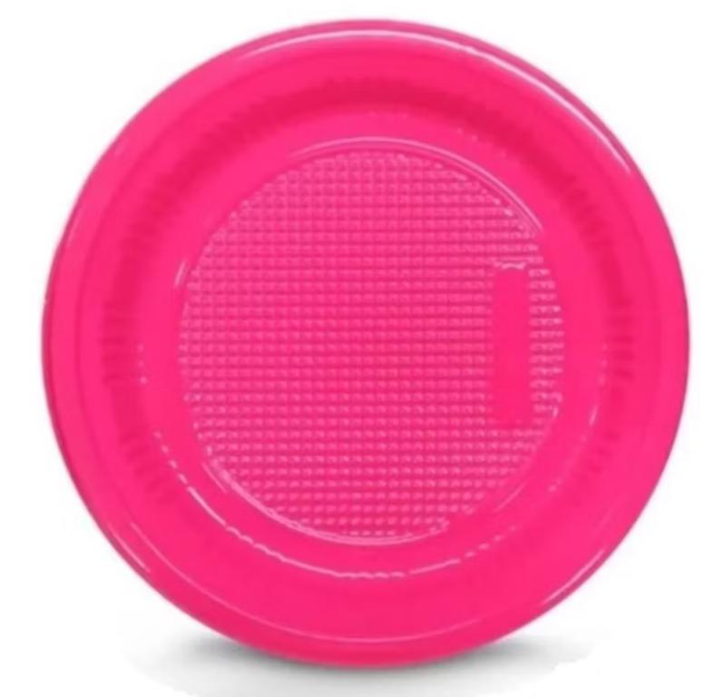 PRATO PLAST. TRIK TRIK 15CM RASO PINK C/10UN