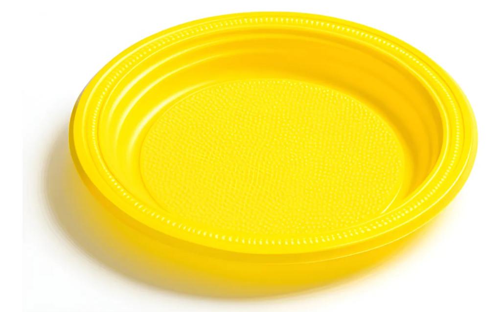 PRATO PLAST. TRIK TRIK 15CM RASO AMARELO C/10UN