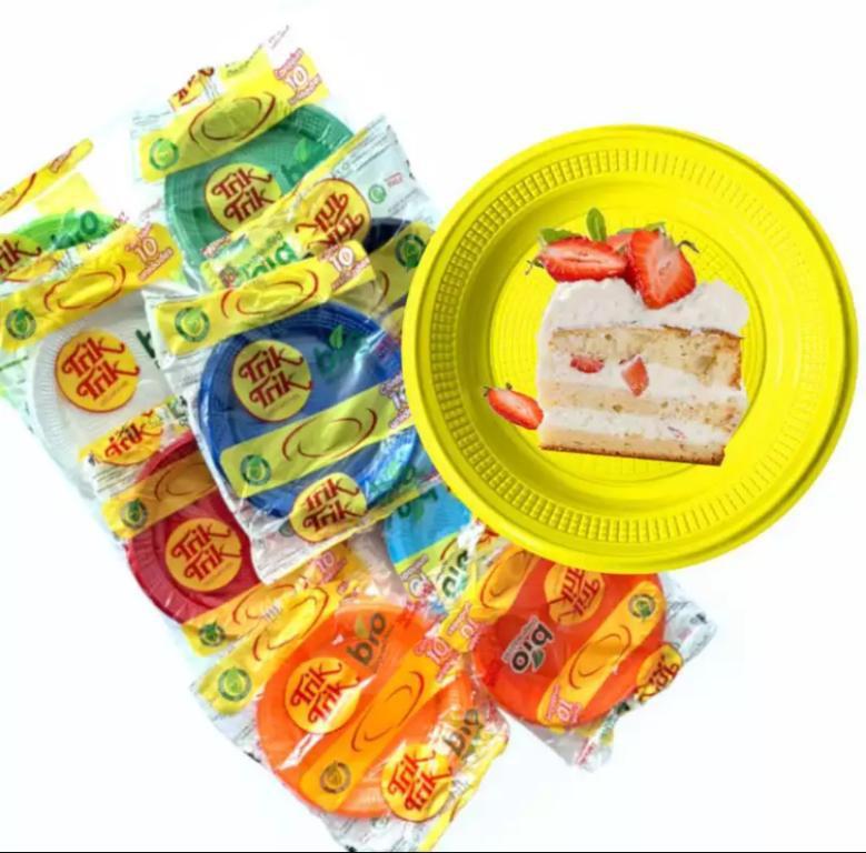 PRATO PLAST. TRIK TRIK 15CM RASO AMARELO C/10UN