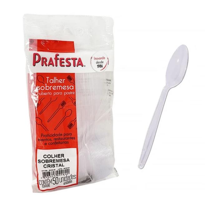 COLHER SOBREMESA PRAFESTA CRISTAL C/50UN