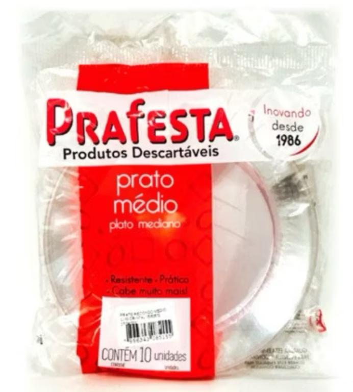 PRATO PRAFESTA REDONDO MEDIO CRISTAL C/10UN
