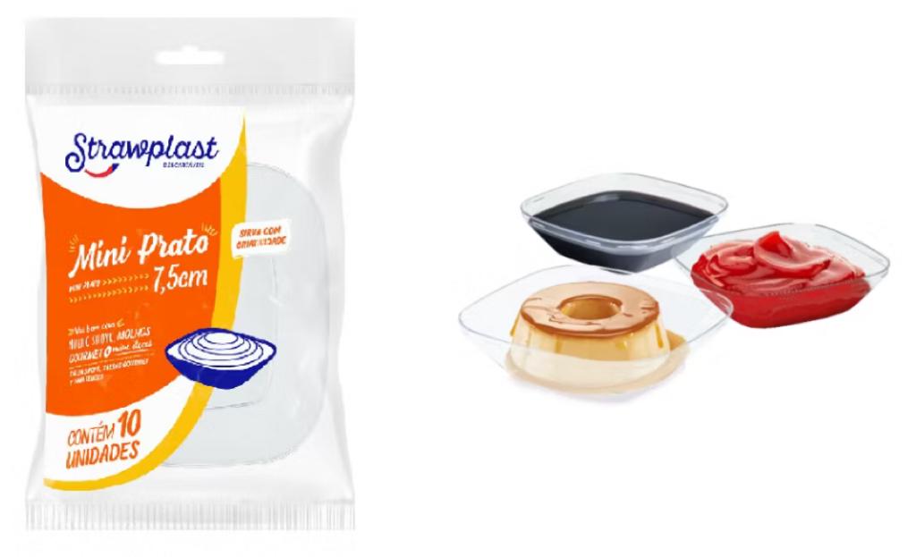 MINI PRATO CRISTAL STRAWPLAST C/10UN