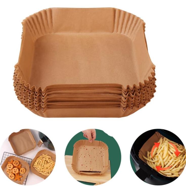 FORRO DE PAPEL DESC. P/AIR FRYER QUADRADO C/25UN