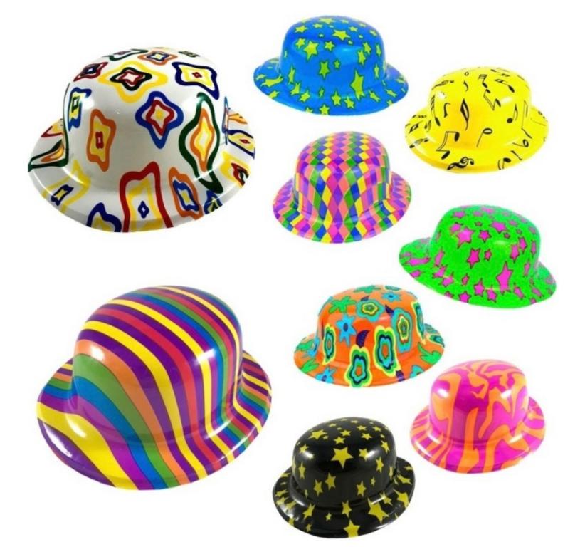 CHAPEU COQUINHO PLASTICO ESTAMPAS EMOTICONS