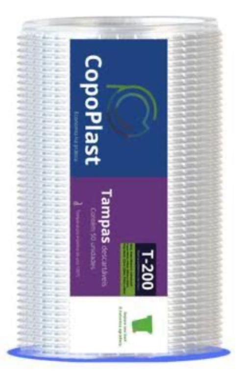 TAMPA COPOPLAST 200ML TRANSP S/FURO C/50UN