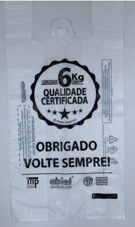 SACOLA CAM. BRANCA VOLTE SEMPRE REFORCADA 38X50 C/100UN