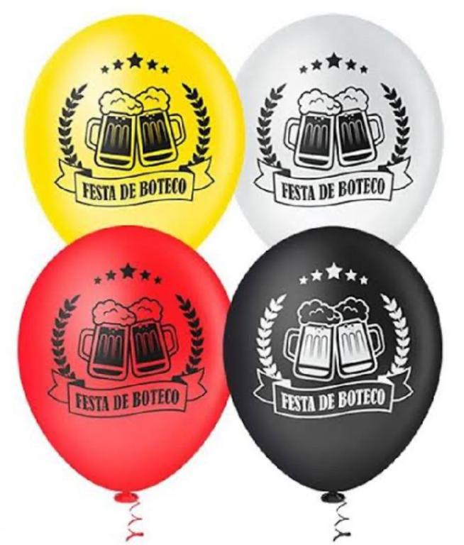 BALAO DECORACAO PIC PIC N°10 BOTECO SORTIDO C/25UN
