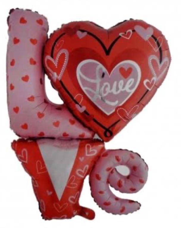 BALAO METALIZADO LOVE DECORADO 81X91CM