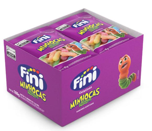 BALA FINI GELATINA MINHOCA CITRICA 12X15GR