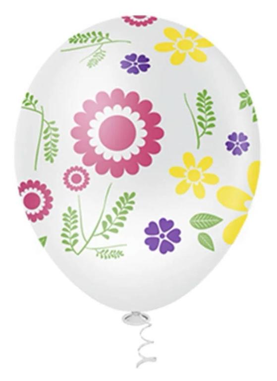 BALAO DECORACAO PIC PIC N°10 FLORES CLEAR C/25UN