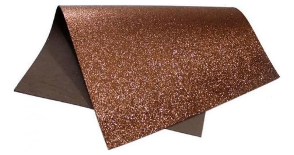 BORRACHA EVA C/GLITTER MARROM 40X47 UN
