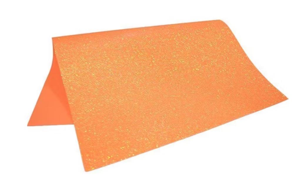 BORRACHA EVA C/GLITTER LARANJA 40X48 UN