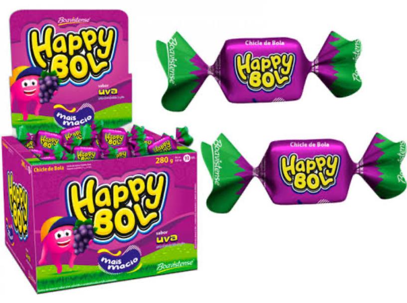 CHICLE HAPPY BOL UVA 140G