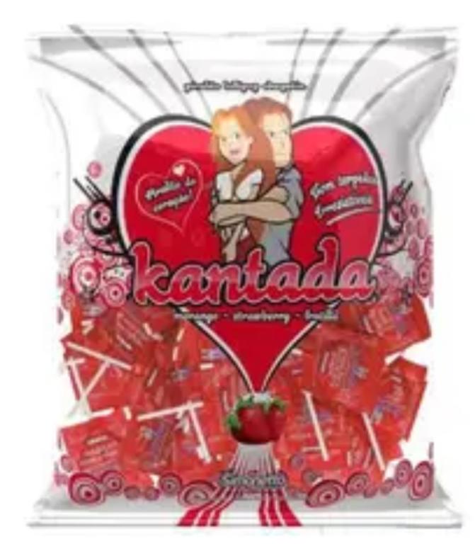 PIRULITO KANTADA CORACAO MORANGO 150G