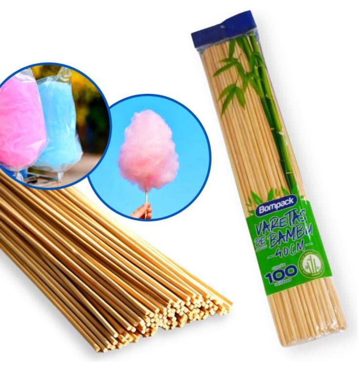 PALITO P/ALGODAO DOCE S/PONTA 40CM C/100UN