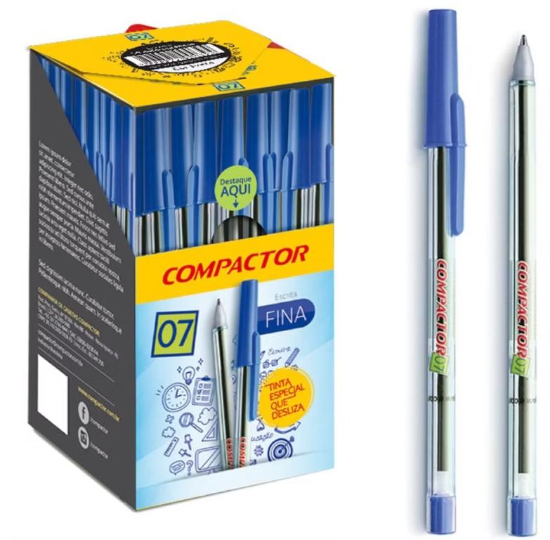 CANETA COMPACTOR 0.7MM AZUL