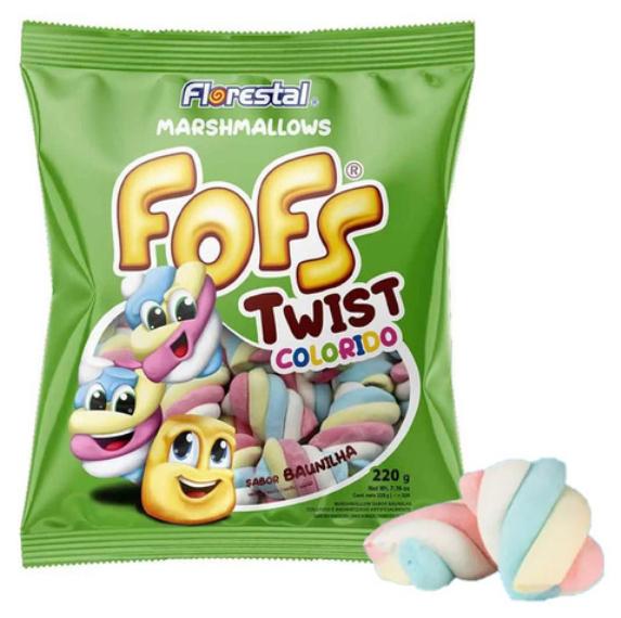 MARSHMALLOWS FOFS TWIST COLORIDO 220G