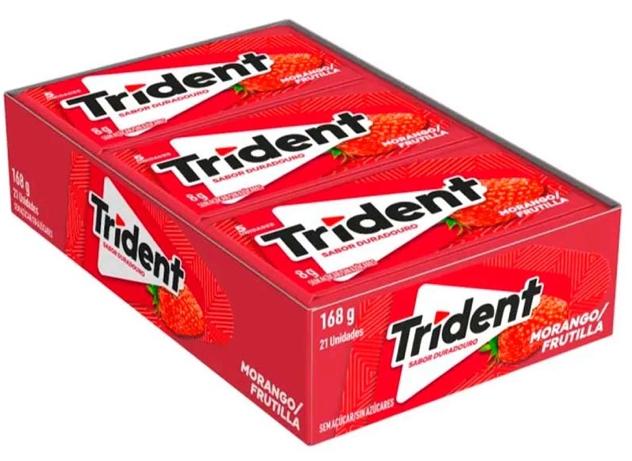 CHICLE TRIDENT MORANGO 8G C/21UN