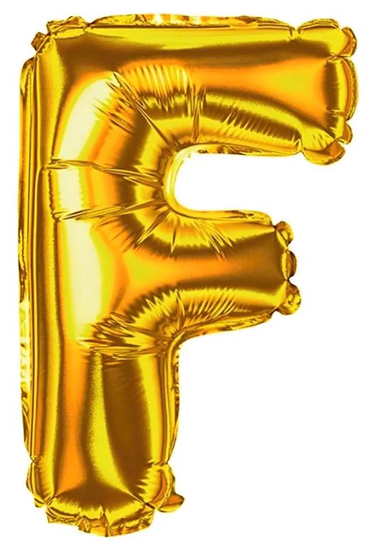 BALAO LETRA (F) DOURADO 40CM BR