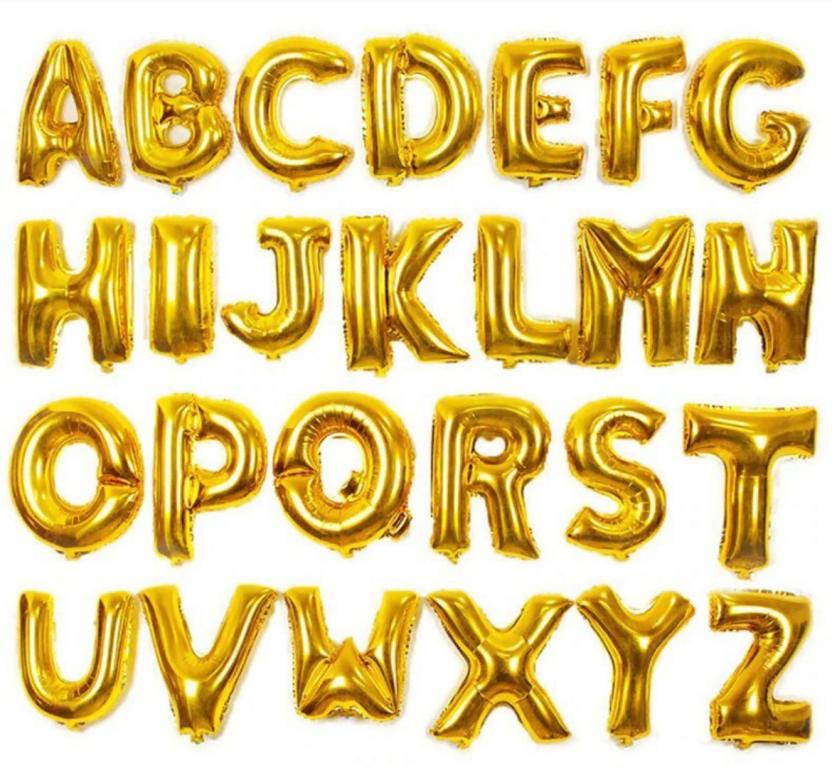 BALAO LETRA (U) DOURADO 45CM