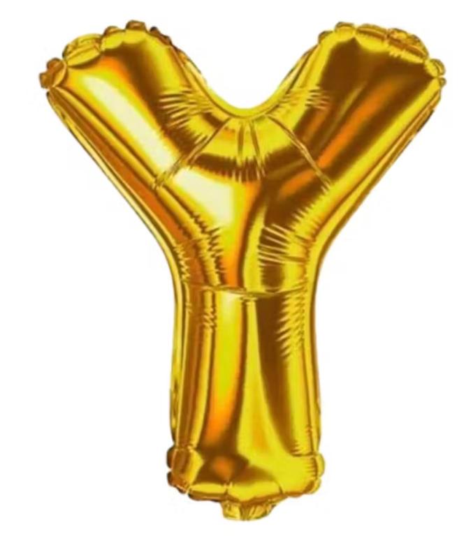 BALAO LETRA (Y) DOURADO 45CM