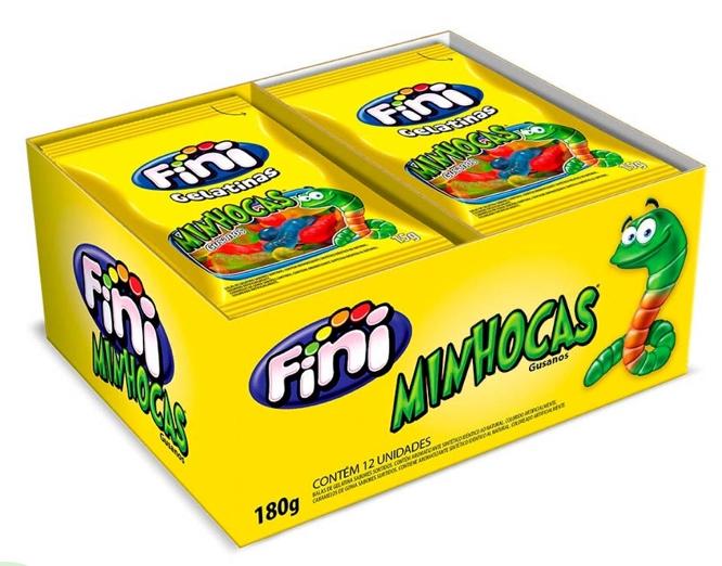 BALA FINI GELATINA MINHOCA DOCE DP/12X15G